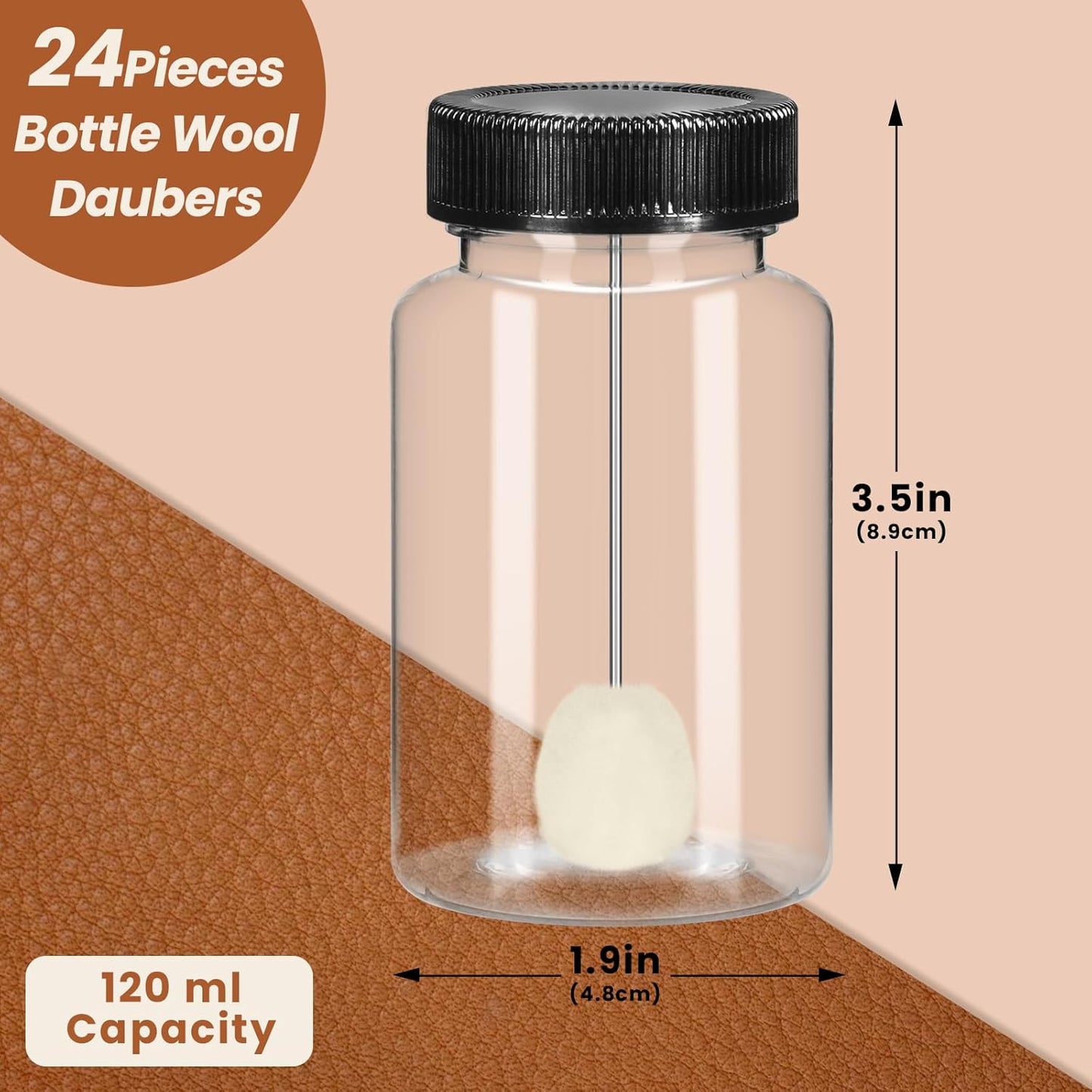 Clear Bottle Wool Daubers with Ball Brush