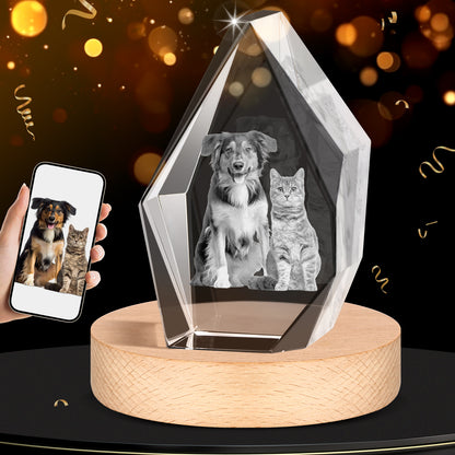 Personalized Dog Memorial Gifts,Custom Pet 3d Crystal Photo