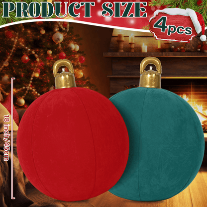 4 Pack 18" Velvet Christmas Inflatable Ball