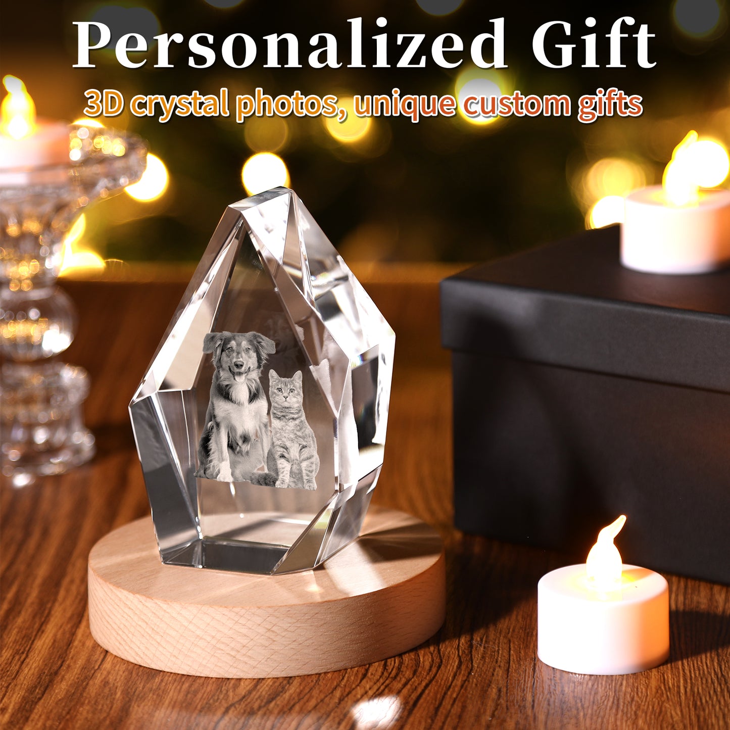 Personalized Dog Memorial Gifts,Custom Pet 3d Crystal Photo