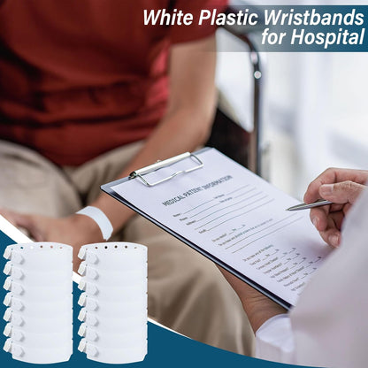 White Plastic Wristbands for Hospita