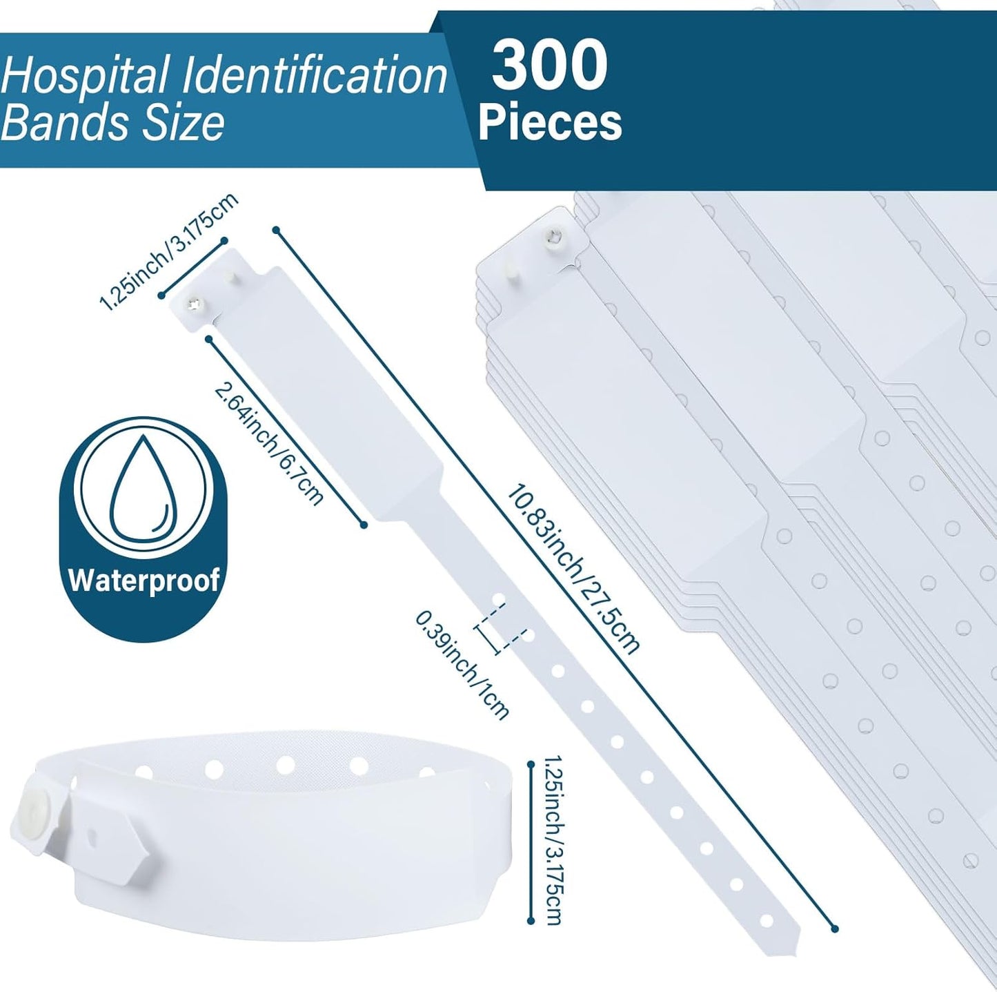 White Plastic Wristbands for Hospita