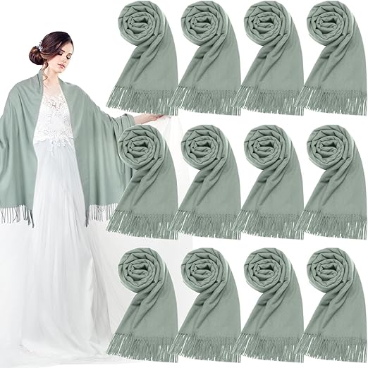 12 Pack Wedding Pashmina Shawls Wraps