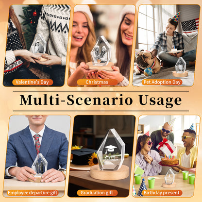 Personalized Dog Memorial Gifts,Custom Pet 3d Crystal Photo