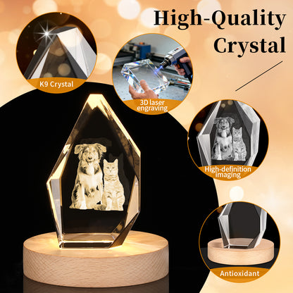 Personalized Dog Memorial Gifts,Custom Pet 3d Crystal Photo