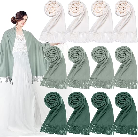 12 Pack Wedding Pashmina Shawls Wraps